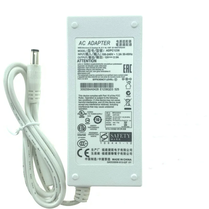 Genuine For AOC P2491 LCD Monitor Power Supply 12V 2.5A 30W 5.5x2.5mm AC Adapter Charger SOY SUN-1200250 ADPC1236
Genuine For AOC P2491 LCD Monitor Power Supply 12V 2.5A 30W 5.5x2.5mm AC Adapter Charger SOY SUN-1200250 ADPC1236