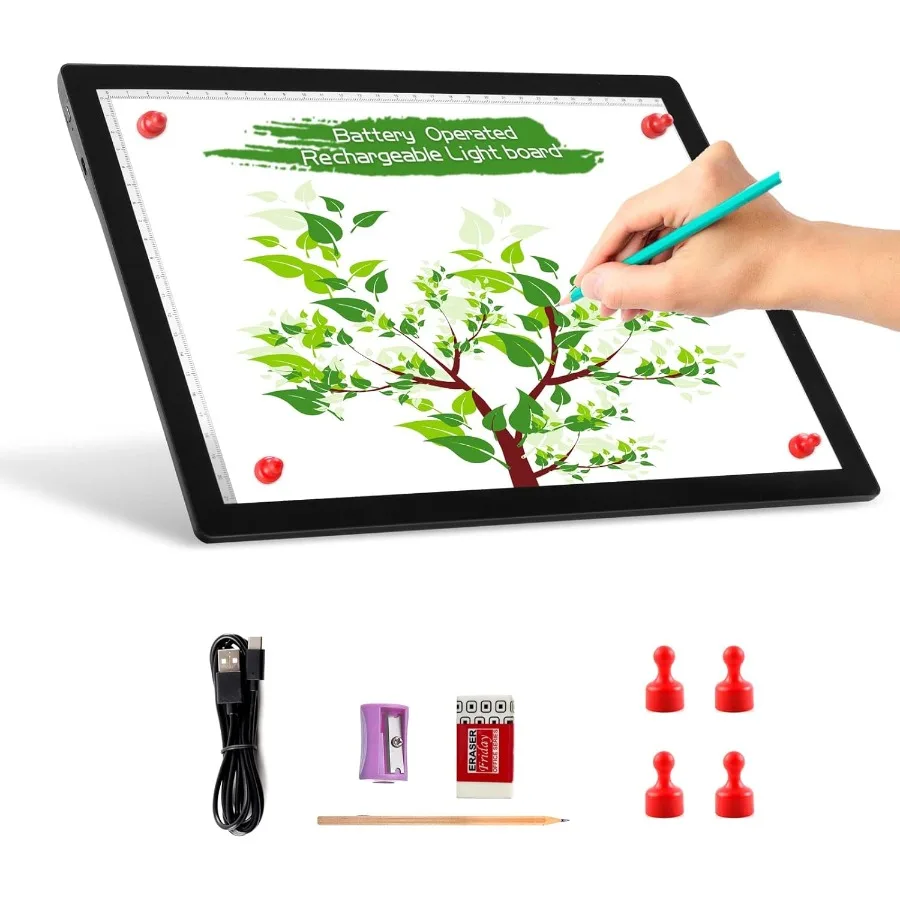 A4 Wireless Battery Powered Light Pad Tracing Light Box Dimmable Brightness Rechargeable LED Light Board Portable Cordless Copy
A4 Wireless Battery Powered Light Pad Tracing Light Box Dimmable Brightness Rechargeable LED Light Board Portable Cordless Copy