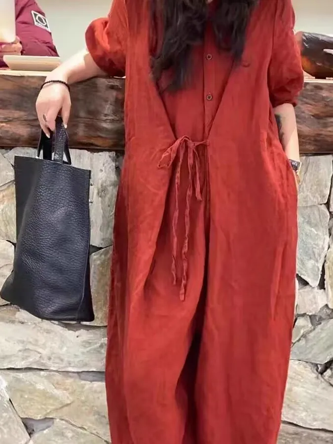 Весенний новый модный комбинезон с поясом для женщин: свободные широкие брюки, стройнящий дизайн, повседневный цельный костюм-комбинезон
Весенний новый модный комбинезон с поясом для женщин: свободные широкие брюки, стройнящий дизайн, повседневный цельный костюм-комбинезон