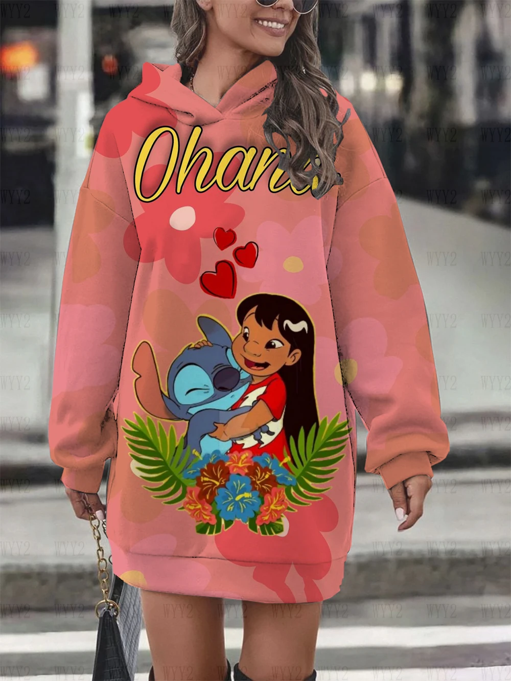 Disney Autumn and Winter Women's Stitch Print Women's Trendy Simple Hoodie Dress Loose Long Sleeve Dress
Disney Autumn and Winter Women's Stitch Print Women's Trendy Simple Hoodie Dress Loose Long Sleeve Dress