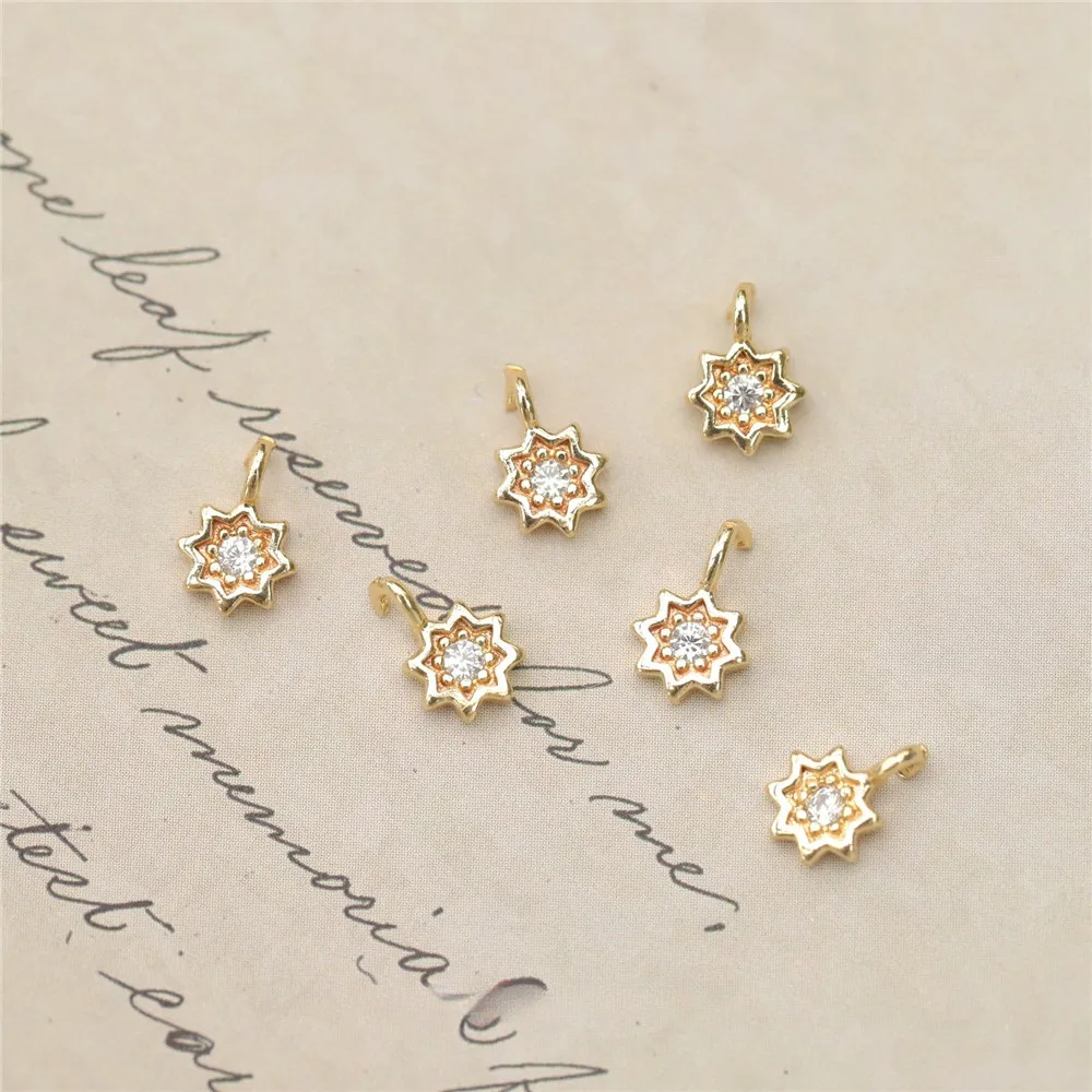 White Copper-plated Gold Micro-inlaid Mini Zircon Small Star Octagram Pendant DIY Necklace Bracelet Handmade Charm Accessories
White Copper-plated Gold Micro-inlaid Mini Zircon Small Star Octagram Pendant DIY Necklace Bracelet Handmade Charm Accessories