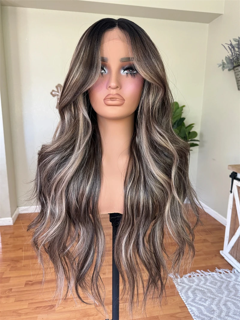 Long Blonde Wig Black Ash Highlights High Heat Fibre Synthetic Lace Front Wigs Dark Roots Long Loose Deep Cosplay Wig for Women
Long Blonde Wig Black Ash Highlights High Heat Fibre Synthetic Lace Front Wigs Dark Roots Long Loose Deep Cosplay Wig for Women