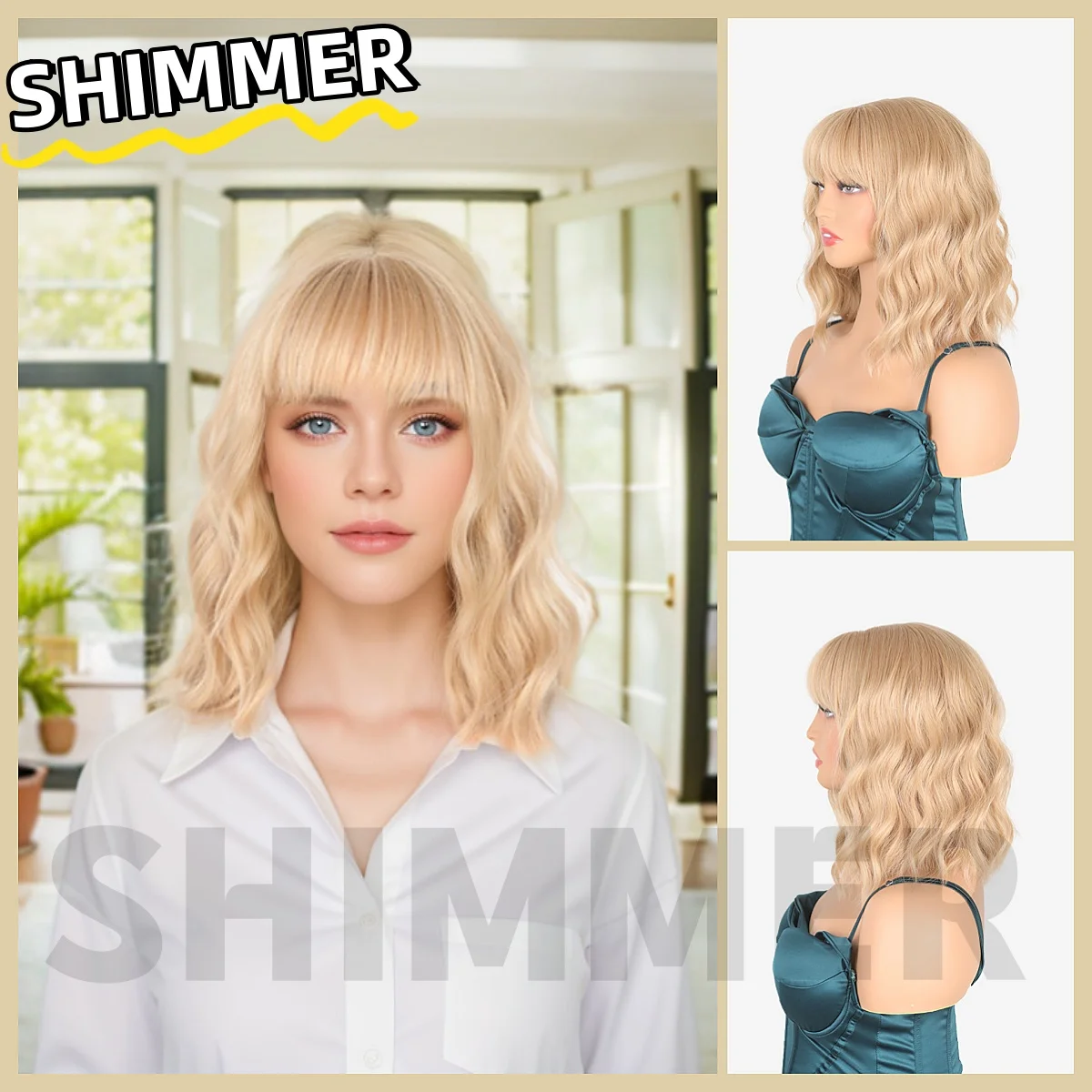 Medium length curly hair fashionable Synthetic Wigs high temperature wire headband wig blonde wig
Medium length curly hair fashionable Synthetic Wigs high temperature wire headband wig blonde wig