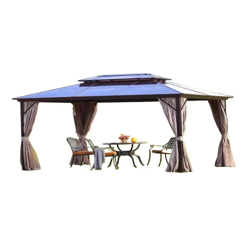 Outdoor sunshade gazebo, four-corner shed, sun panel aluminum alloy gazebo, tent
Outdoor sunshade gazebo, four-corner shed, sun panel aluminum alloy gazebo, tent