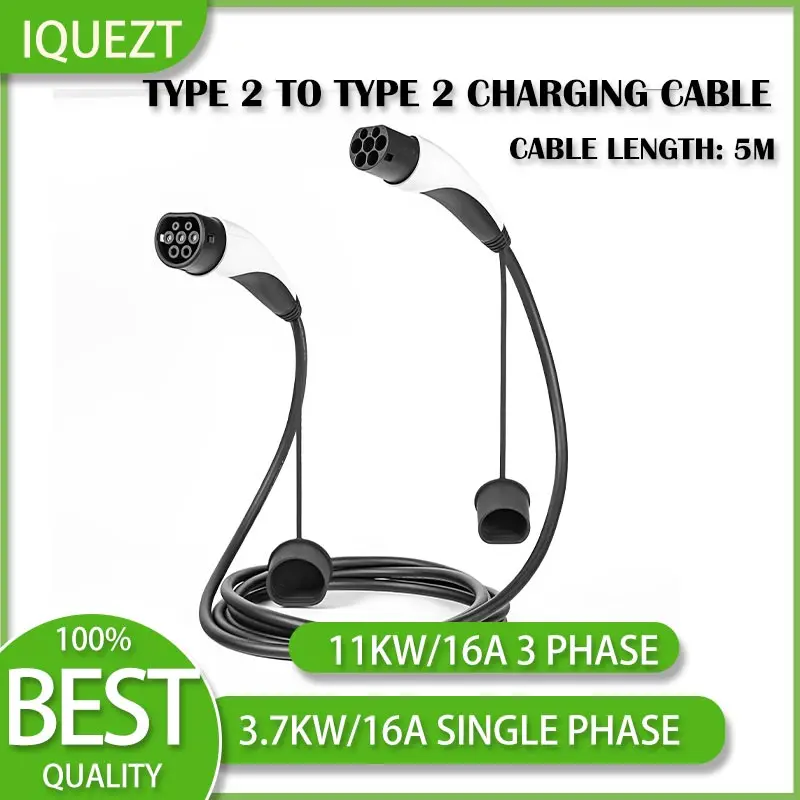 Type2 to Type 2EV Charging Cable 3.7Kw 16A 11Kw 32A 5metre 2000V Type 2 Male to Female Public Charging Station Fast AC Charging
Type2 to Type 2EV Charging Cable 3.7Kw 16A 11Kw 32A 5metre 2000V Type 2 Male to Female Public Charging Station Fast AC Charging