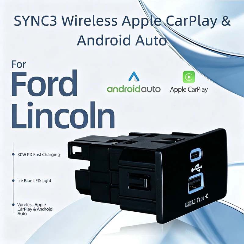 Wireless Apple Carplay 2 USB Hub Module Upgrade for Ford & Lincoln F150 Mustang Mondeo Sync 3.4 Models carplay & Android Auto
Wireless Apple Carplay 2 USB Hub Module Upgrade for Ford & Lincoln F150 Mustang Mondeo Sync 3.4 Models carplay & Android Auto