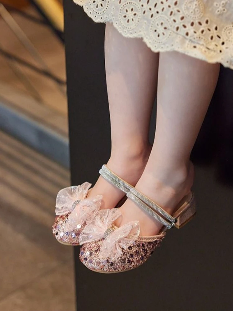 New Arrivals Girl's High Heel Sandals with Rhinestone Bow Princess 2-in-1 Party Slippers for Spring Summer Autumn
New Arrivals Girl's High Heel Sandals with Rhinestone Bow Princess 2-in-1 Party Slippers for Spring Summer Autumn