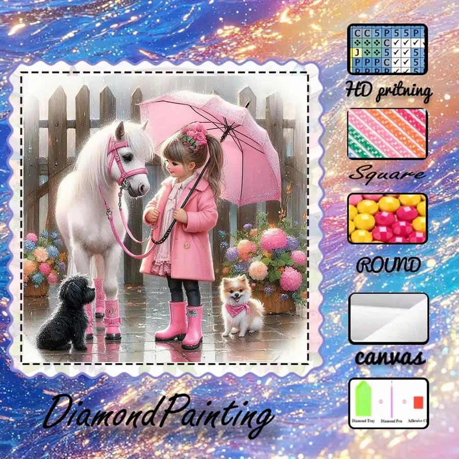 1 piece - 5D-DIY - Flocking cloth - Special drill - Diamond painting set - Little girl, white horse - Mosaic - Diamond art
1 piece - 5D-DIY - Flocking cloth - Special drill - Diamond painting set - Little girl, white horse - Mosaic - Diamond art