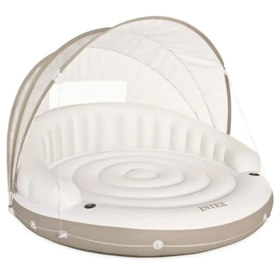 Canopy Island Inflatable Pool Float for outdoor relaxation PVC material blue color built-in cup holders and detachable sunshade
Canopy Island Inflatable Pool Float for outdoor relaxation PVC material blue color built-in cup holders and detachable sunshade