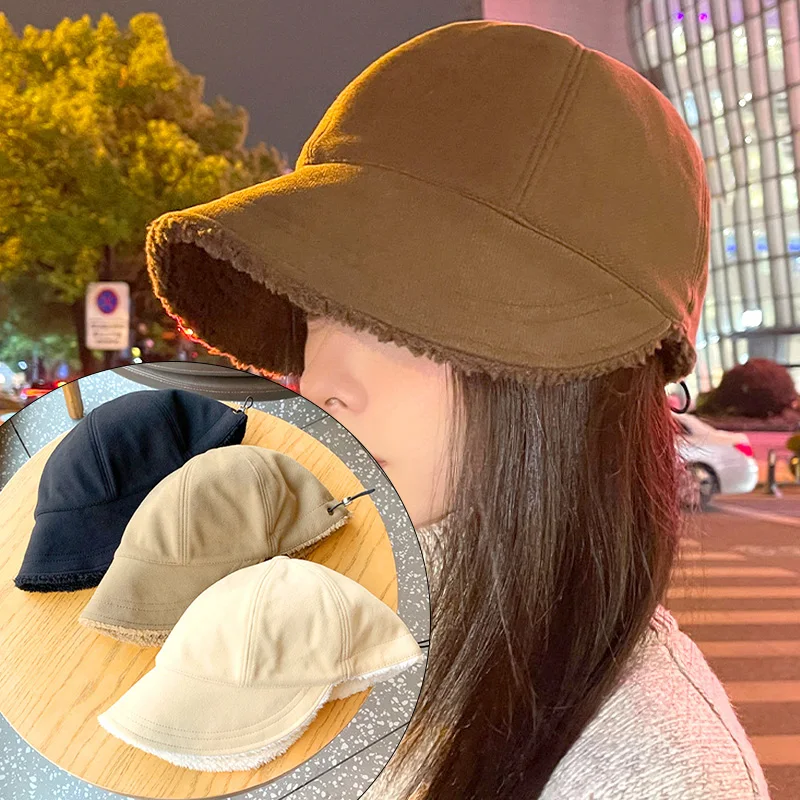 Solid Color Plush Baseball Cap Autumn Winter Warm Bucket Hat Adjustable Lamb Wool Fleece Lining Cap Outdoor Cycling Hiking Hats
Solid Color Plush Baseball Cap Autumn Winter Warm Bucket Hat Adjustable Lamb Wool Fleece Lining Cap Outdoor Cycling Hiking Hats