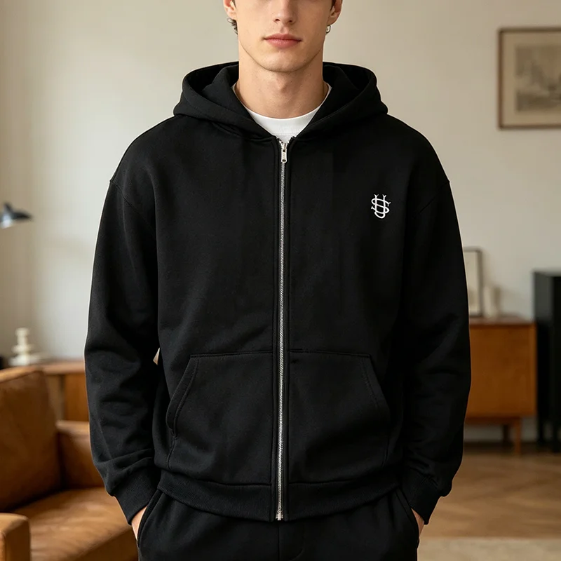 Spring Embroidered Zipper Hoodie Casual High Street Hip-Hop Rap Street Trend Loose Versatile Top for Men
Spring Embroidered Zipper Hoodie Casual High Street Hip-Hop Rap Street Trend Loose Versatile Top for Men