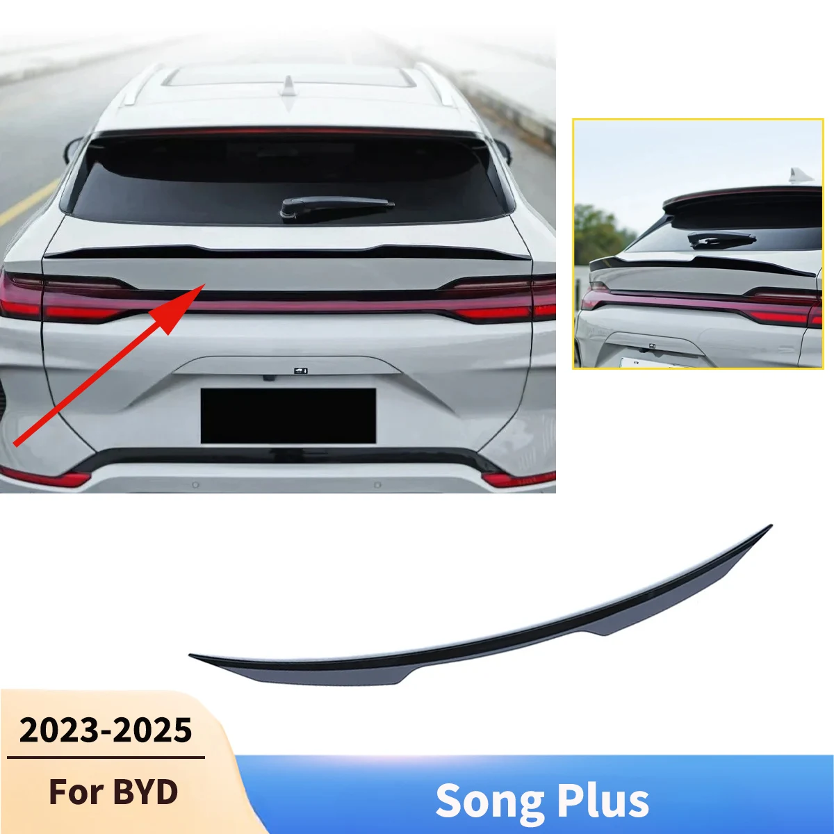 For BYD Song Plus 2023 2024 2025 Car DC Style Rear Trunk Spoiler Wing Lip Tail Fin Lid Kits Guard Board External Accessories
For BYD Song Plus 2023 2024 2025 Car DC Style Rear Trunk Spoiler Wing Lip Tail Fin Lid Kits Guard Board External Accessories