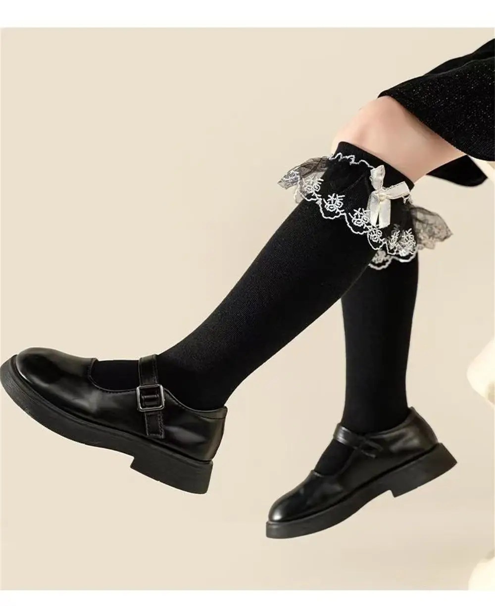 versatile style Lace Ruffles Girls Stockings Princess Bow Solid Children Socks Knitted Soft Breathable Spring Autumn Kids Socks
versatile style Lace Ruffles Girls Stockings Princess Bow Solid Children Socks Knitted Soft Breathable Spring Autumn Kids Socks