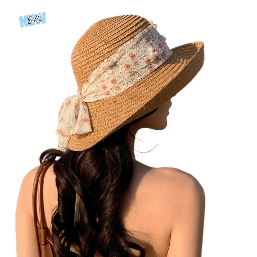 Sunshade Cap Breathable Flower Fisherman Cap Adjustable Large Brim Lace Bowknot Straw Hat Elegant Sweet Wide Brim Sun Hat Summer
Sunshade Cap Breathable Flower Fisherman Cap Adjustable Large Brim Lace Bowknot Straw Hat Elegant Sweet Wide Brim Sun Hat Summer
