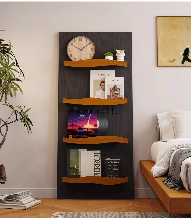 Medieval retro teak veneer shelf solid wood veneer unit multi-grid bookshelf
Medieval retro teak veneer shelf solid wood veneer unit multi-grid bookshelf