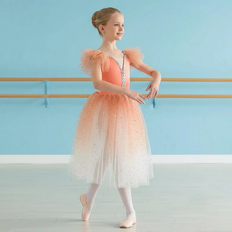 Orange Professional Romantic Long Tulle Tutu Ballet Dress Women Girls Ballerina Party Costume Children's Ballet Dance Outfit
Orange Professional Romantic Long Tulle Tutu Ballet Dress Women Girls Ballerina Party Costume Children's Ballet Dance Outfit