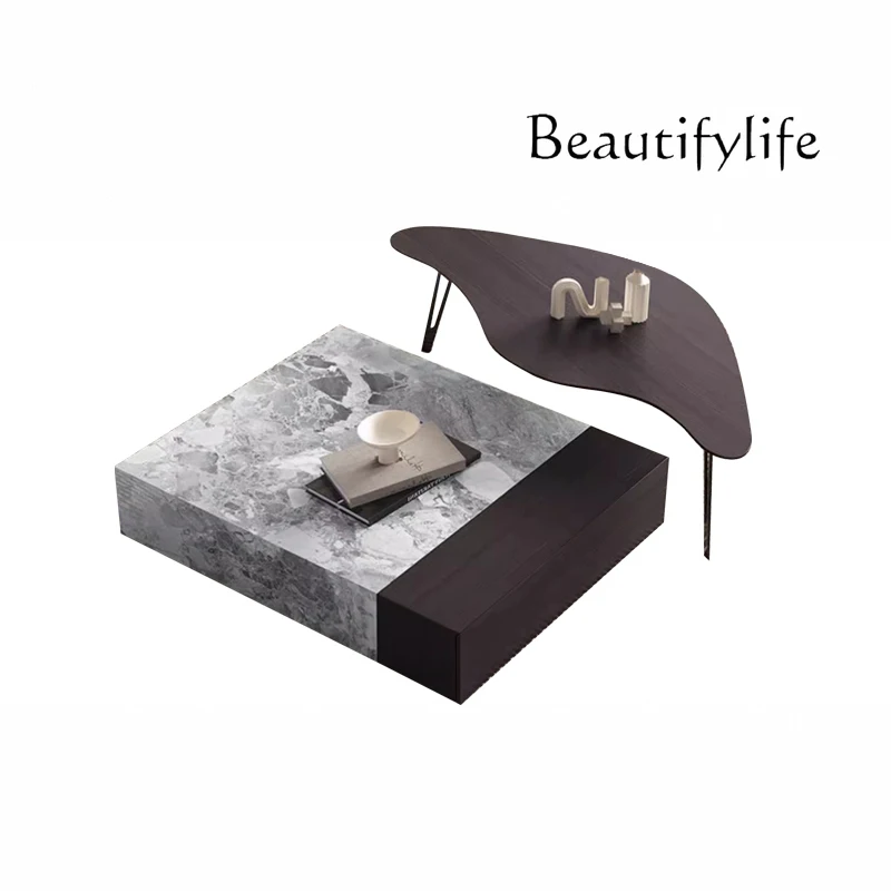 Light luxury living room luxury stone rock slab coffee table modern minimalist marble square tea table combination
Light luxury living room luxury stone rock slab coffee table modern minimalist marble square tea table combination