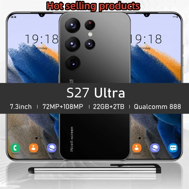 HOT 2025 New S27 Ultra original intelligent 5G dual card dual standby Android 13 system global version 7800mAh battery
HOT 2025 New S27 Ultra original intelligent 5G dual card dual standby Android 13 system global version 7800mAh battery