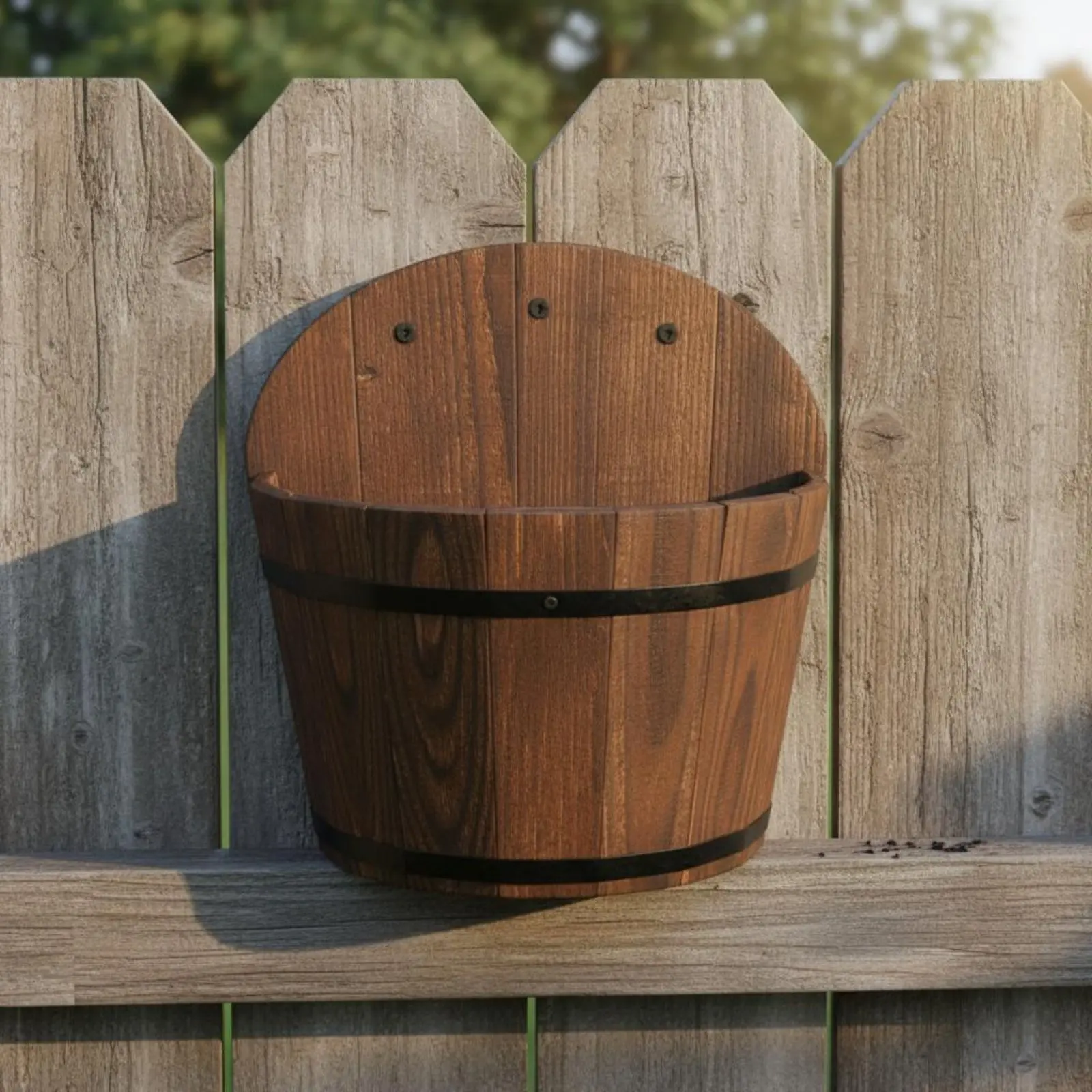 Hanging Wooden Barrel Planter Decorative Half Barrel Wall Planter Farmhouse Flower Pot Weather-Resistant Vintage & Design Vessel
Hanging Wooden Barrel Planter Decorative Half Barrel Wall Planter Farmhouse Flower Pot Weather-Resistant Vintage & Design Vessel