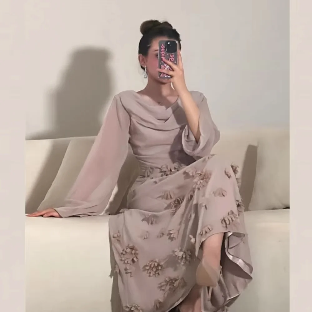 Fashionable Romantic Prom Dress Charming Flower Applique evening dresses Floor Length O Neck Red Carpet Dress luxury 2025
Fashionable Romantic Prom Dress Charming Flower Applique evening dresses Floor Length O Neck Red Carpet Dress luxury 2025