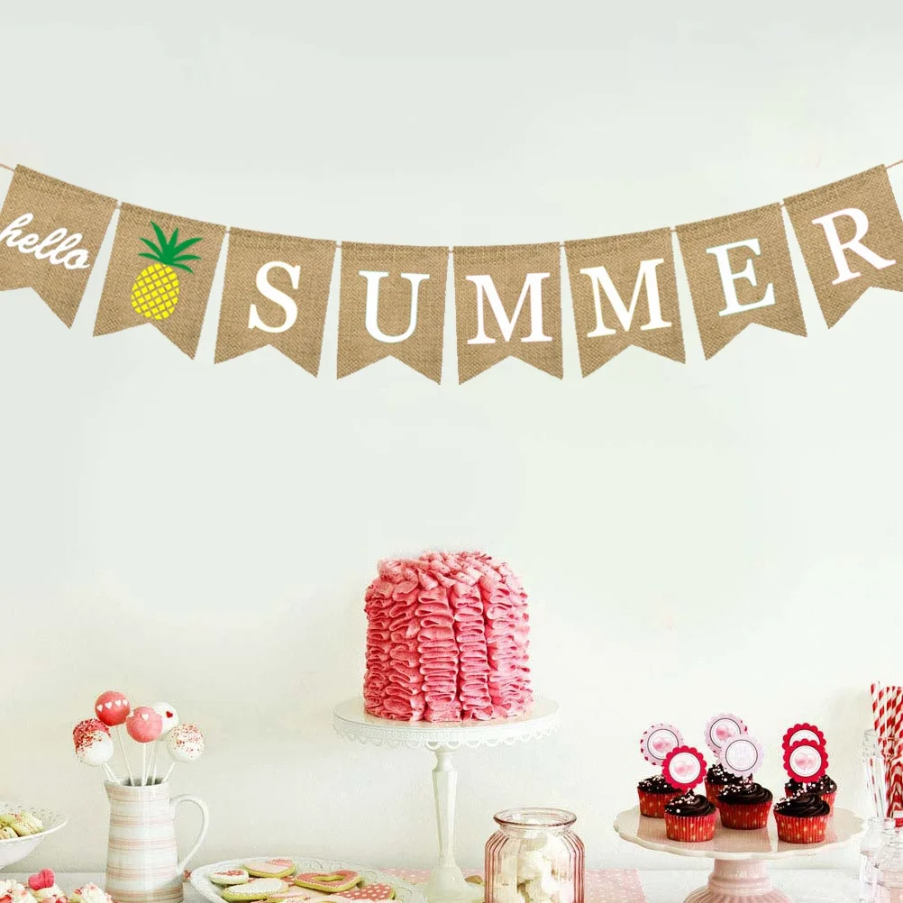 Hello Summer Pineapple Hawaii Linen Banner Swallow Tail Decor Party Festival Hanging Banner Creative Hawaii Theme
Hello Summer Pineapple Hawaii Linen Banner Swallow Tail Decor Party Festival Hanging Banner Creative Hawaii Theme