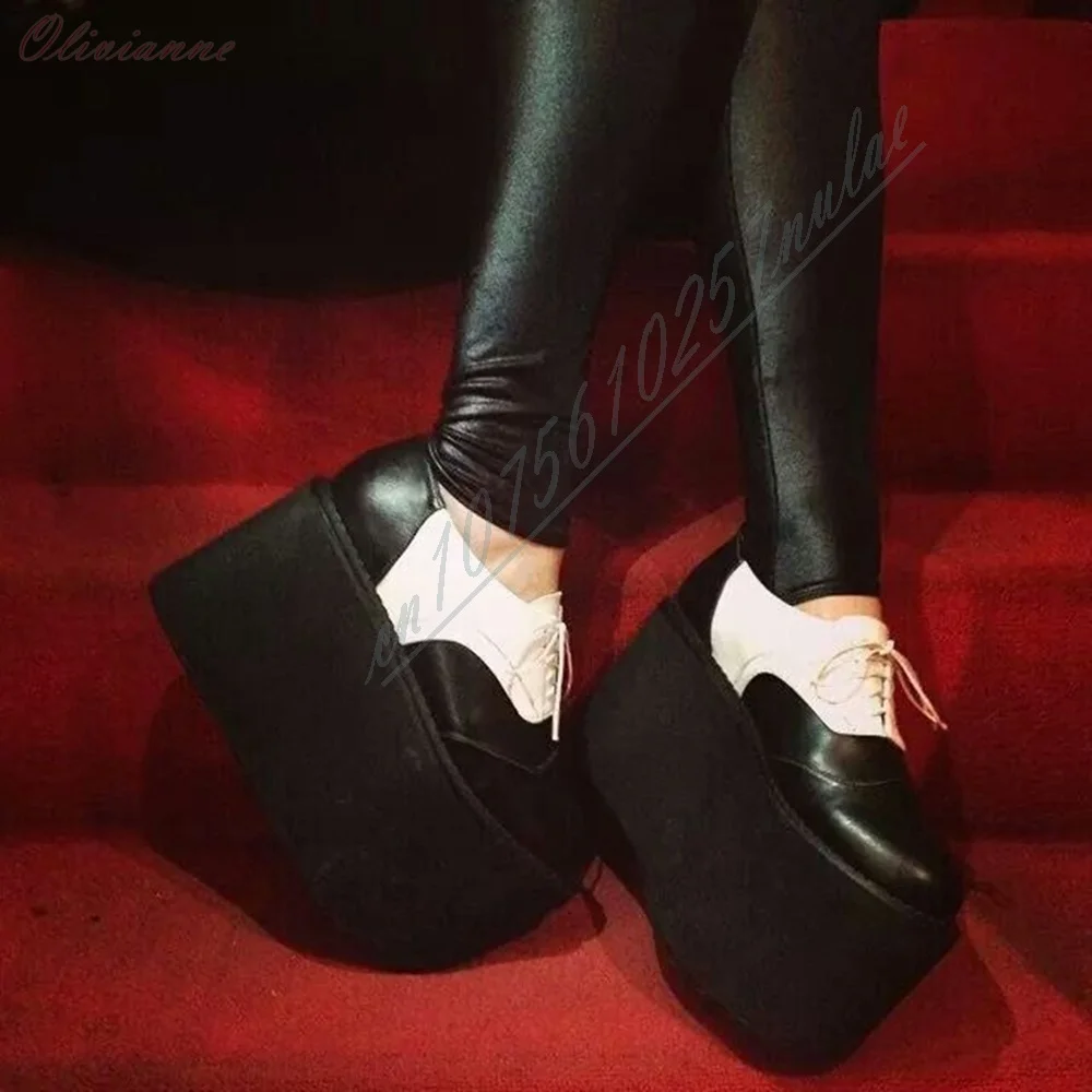 Black and White Front Lace-up Shallow Pumps Thickness Chunky High Heel Hot Girls Punk Cool Style 2026 Fashion Women Shoes Mujere
Black and White Front Lace-up Shallow Pumps Thickness Chunky High Heel Hot Girls Punk Cool Style 2026 Fashion Women Shoes Mujere