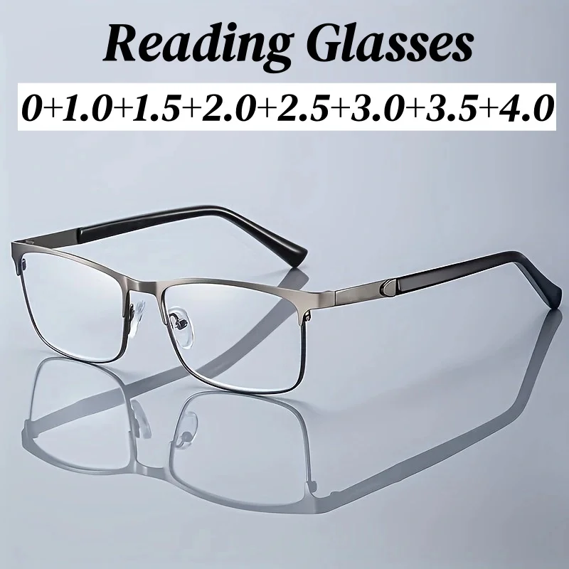 Men's Business Reading Glasses Luxury Designer Square Frame Anti Blue Light Clear Lens Fas Sight Eyeglasses with Plus Diopter
Men's Business Reading Glasses Luxury Designer Square Frame Anti Blue Light Clear Lens Fas Sight Eyeglasses with Plus Diopter