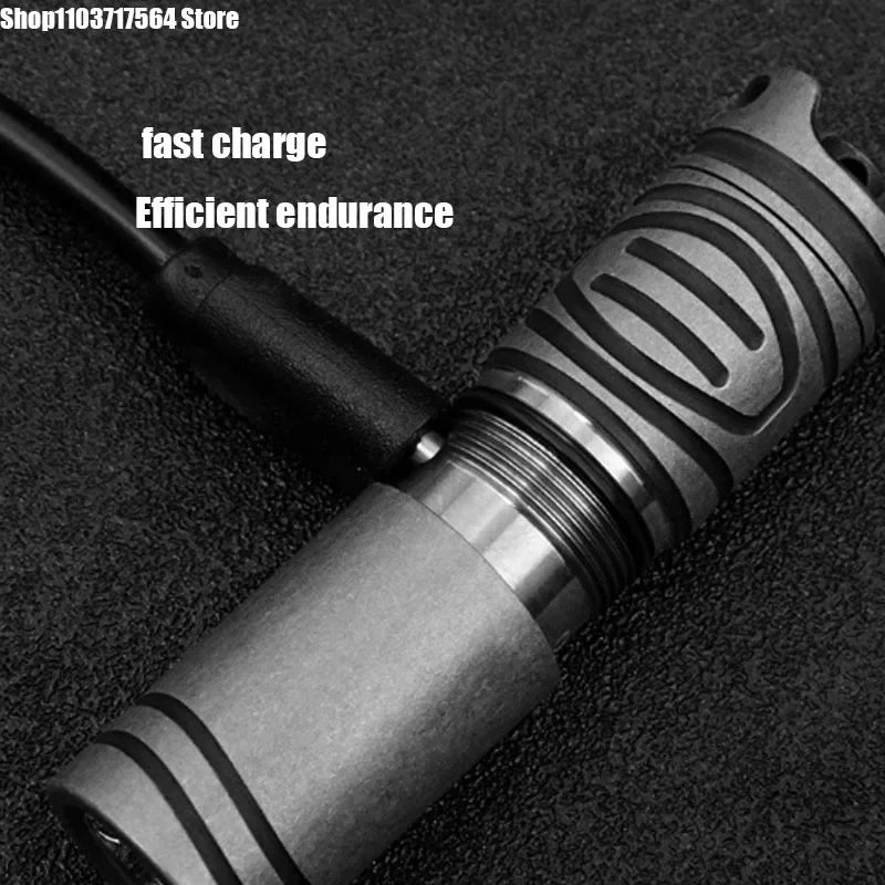 Titanium mini rechargeable flashlight Waterproof LED lithium battery keychain small flashlight with EDC
Titanium mini rechargeable flashlight Waterproof LED lithium battery keychain small flashlight with EDC