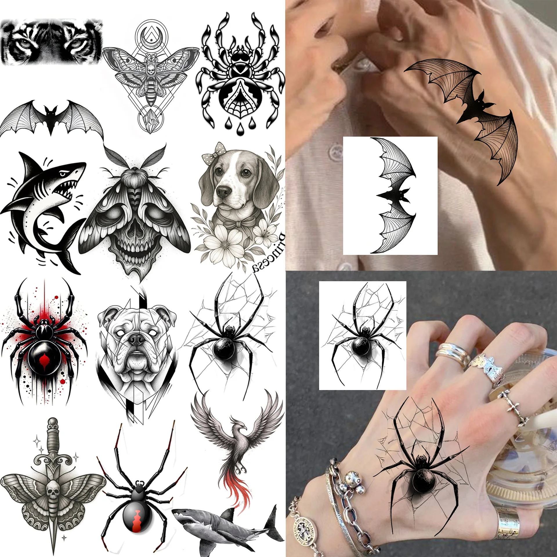 Animal Series Temporary Tattoo Stickers Halloween Waterproof Non Toxic Long Lasting for Hand Back
Animal Series Temporary Tattoo Stickers Halloween Waterproof Non Toxic Long Lasting for Hand Back