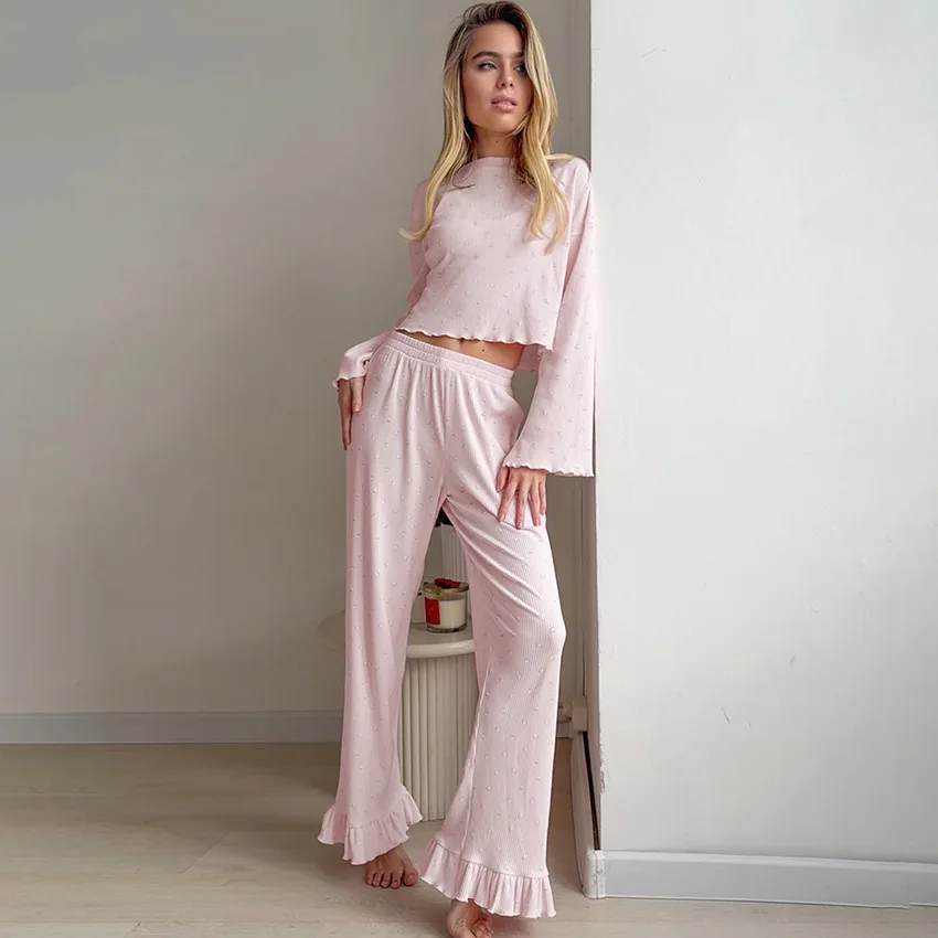 Женский комплект для сна из 2 предметов: пижама, новая весенне-осенняя повседневная одежда для сна, топ с принтом в виде сердца и брюки с рюшами, домашняя одежда
Женский комплект для сна из 2 предметов: пижама, новая весенне-осенняя повседневная одежда для сна, топ с принтом в виде сердца и брюки с рюшами, домашняя одежда