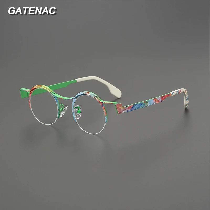 Gatenac Vintage Pure Titanium Glasses Frame Men Round Quality Handmade Designer Eyeglasses Frame Women Luxury Brand Eyewear
Gatenac Vintage Pure Titanium Glasses Frame Men Round Quality Handmade Designer Eyeglasses Frame Women Luxury Brand Eyewear