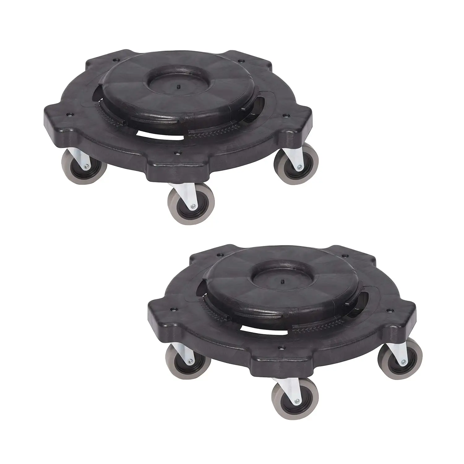 Dolly To Fit 32, 44 & 55 Gallon Round Containers, Twist On/Off, 2-Pack, 18.25", Black
Dolly To Fit 32, 44 & 55 Gallon Round Containers, Twist On/Off, 2-Pack, 18.25", Black