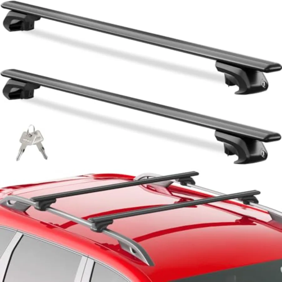 Roof Rack Cross Bars 56 Thick Lockable Universal Adjustable Black Heavy Duty Aluminum Crossbars with Existing Raised Side Rails
Roof Rack Cross Bars 56 Thick Lockable Universal Adjustable Black Heavy Duty Aluminum Crossbars with Existing Raised Side Rails