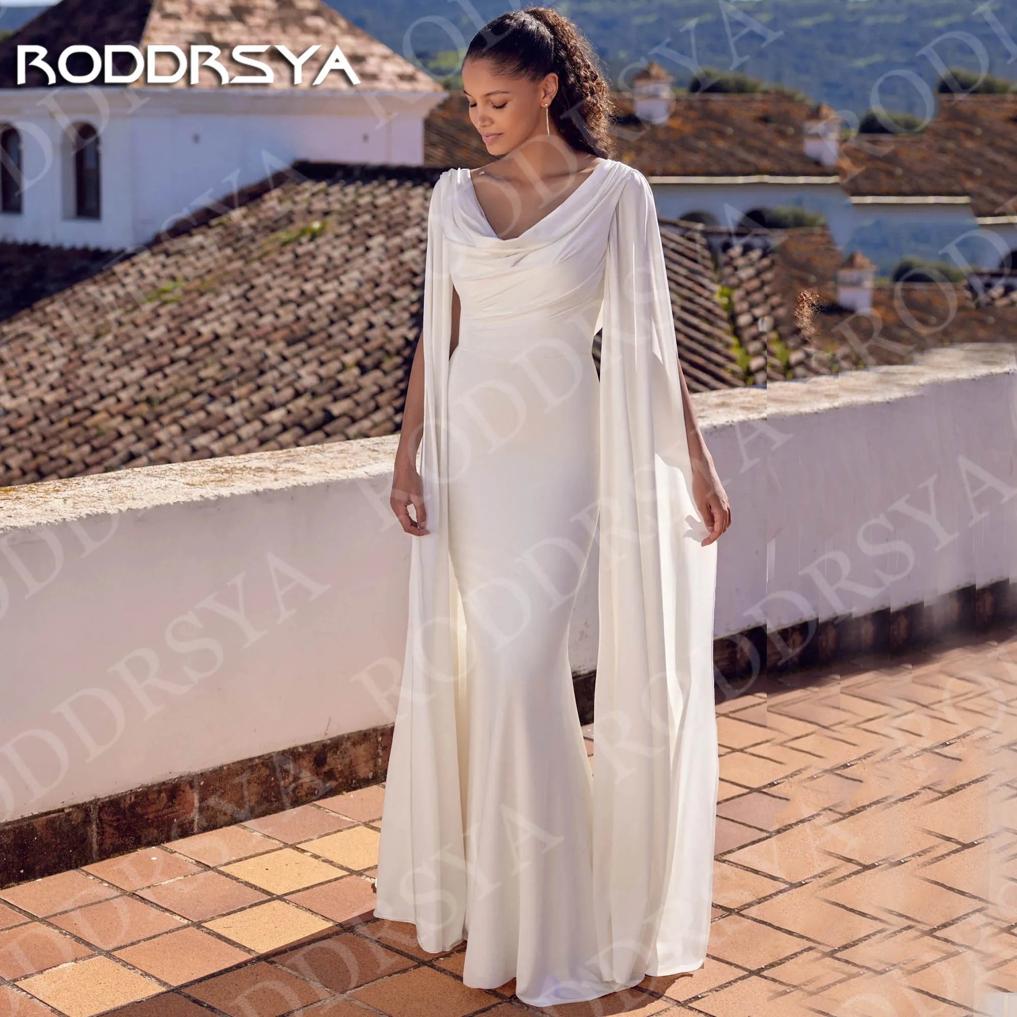 RODDRSYA Boho Mermaid Wedding Dress with Cape Sleeves Chic Elegant Sleeveless Bridal Dresses Customized vestido de novia boda
RODDRSYA Boho Mermaid Wedding Dress with Cape Sleeves Chic Elegant Sleeveless Bridal Dresses Customized vestido de novia boda