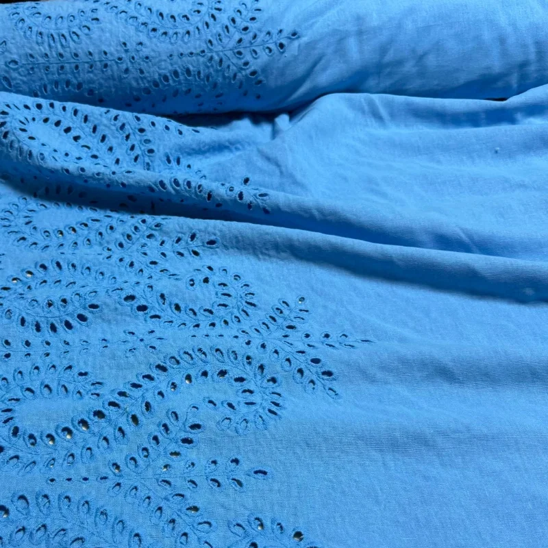 Skin Friendly Blue Embroidery Lace Hollow Out Fabric Sand Washed Linen Spring Summer Breathable Dress Handmade DIY Home Material
Skin Friendly Blue Embroidery Lace Hollow Out Fabric Sand Washed Linen Spring Summer Breathable Dress Handmade DIY Home Material