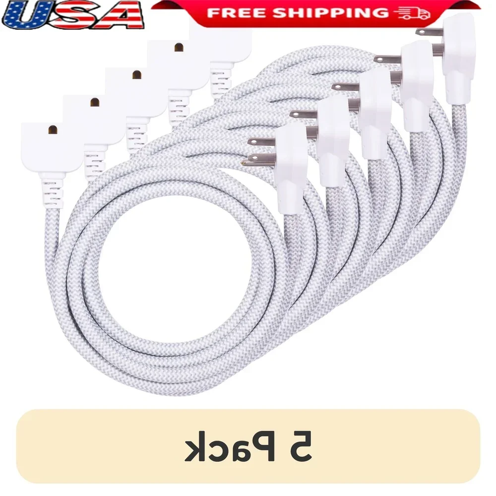 10ft 3 Outlet Extension Cord Braided Power Cable Low Profile Plug Indoor Use Perfect Home Office
10ft 3 Outlet Extension Cord Braided Power Cable Low Profile Plug Indoor Use Perfect Home Office