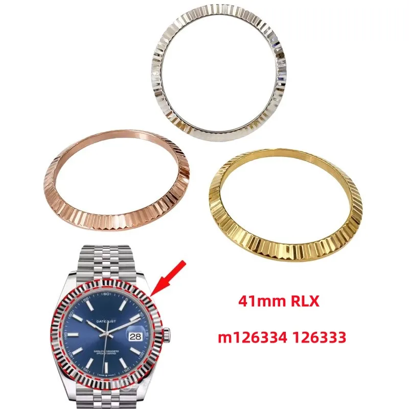 Top Quality Stainless Steel Watch Fluted Silver Gold Tooth Ring Bezel for 41mm RLX 126334 126333 Aftermarket Watch Parts
Top Quality Stainless Steel Watch Fluted Silver Gold Tooth Ring Bezel for 41mm RLX 126334 126333 Aftermarket Watch Parts