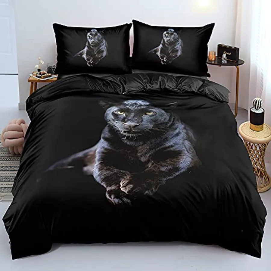 3D Leopard Print Duvet Cover Set Size Black Panther Leopard Animal Printed Bed Set Duvet/Quilt Coverfor Home Hotel Room Wildlif
3D Leopard Print Duvet Cover Set Size Black Panther Leopard Animal Printed Bed Set Duvet/Quilt Coverfor Home Hotel Room Wildlif