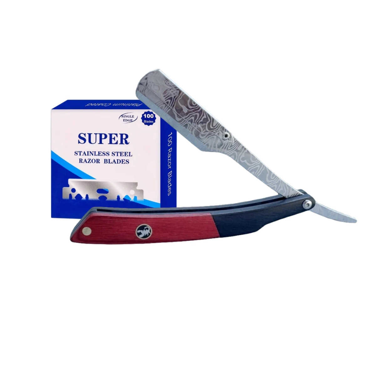 Damascus Steel Folding Safety Razor for Men Professional Barber Straight Edge Manual Shaver Salon Quality with Wooden Handle
Damascus Steel Folding Safety Razor for Men Professional Barber Straight Edge Manual Shaver Salon Quality with Wooden Handle