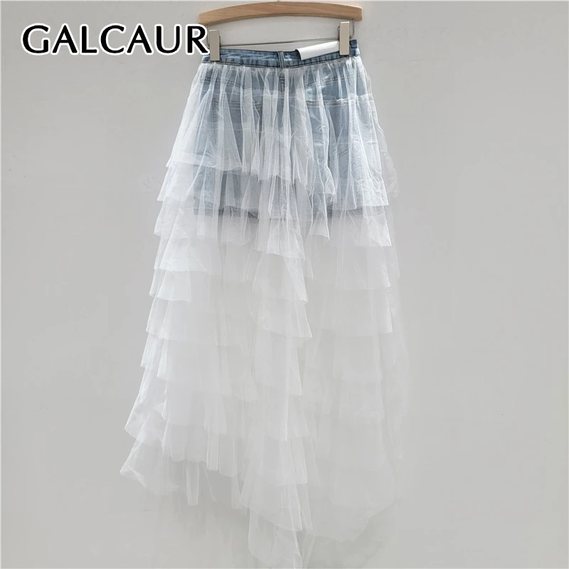 GALCAUR Light Blue Spliced Mesh Female Skirt High Waist Slimming Basics Patchwork Single Breasted Women's Skirts Fashion Summer
GALCAUR Light Blue Spliced Mesh Female Skirt High Waist Slimming Basics Patchwork Single Breasted Women's Skirts Fashion Summer