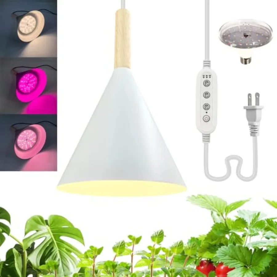 Hanging Grow Lights for Indoor PlantsPendant Plant Lights for Indoor Growing 15W Full Spectrum with Timer and 15Feet Power Cord
Hanging Grow Lights for Indoor PlantsPendant Plant Lights for Indoor Growing 15W Full Spectrum with Timer and 15Feet Power Cord
