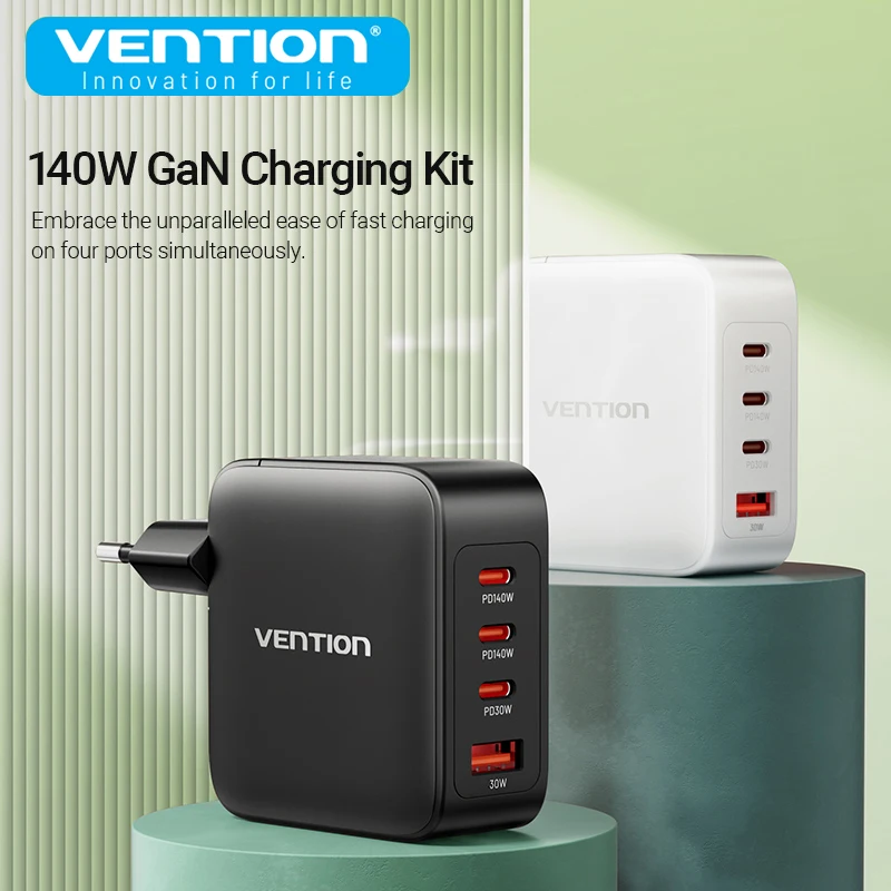 Vention 140W GaN Charger Type C USB3.1 PD Fast Charging for Laptop MacBook Pro Quick Travel Charger for Smart Phone PC Accessory
Vention 140W GaN Charger Type C USB3.1 PD Fast Charging for Laptop MacBook Pro Quick Travel Charger for Smart Phone PC Accessory