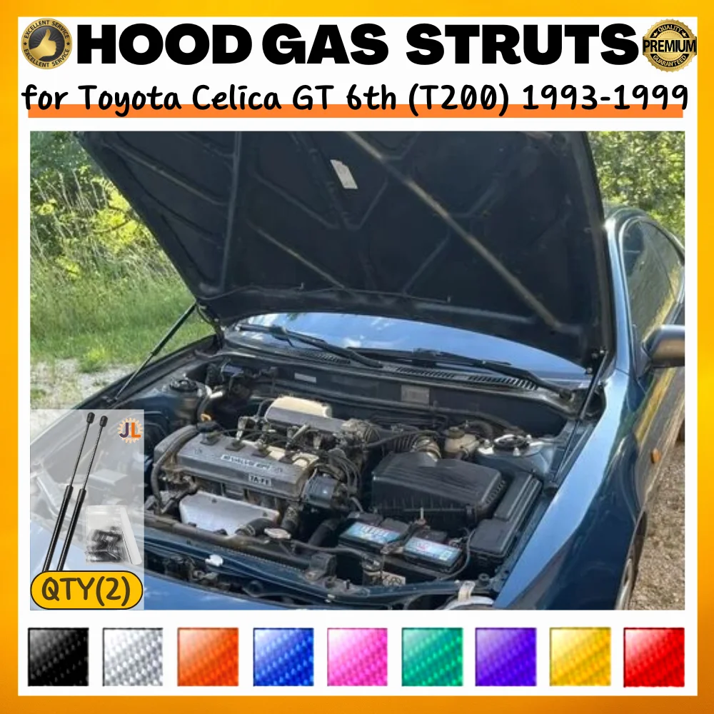 Qty(2) Hood Struts for Toyota Celica GT 6th (T200) 1993-1999 Front Bonnet Modify Gas Springs Shock Absorbers Lift Supports 
Qty(2) Hood Struts for Toyota Celica GT 6th (T200) 1993-1999 Front Bonnet Modify Gas Springs Shock Absorbers Lift Supports