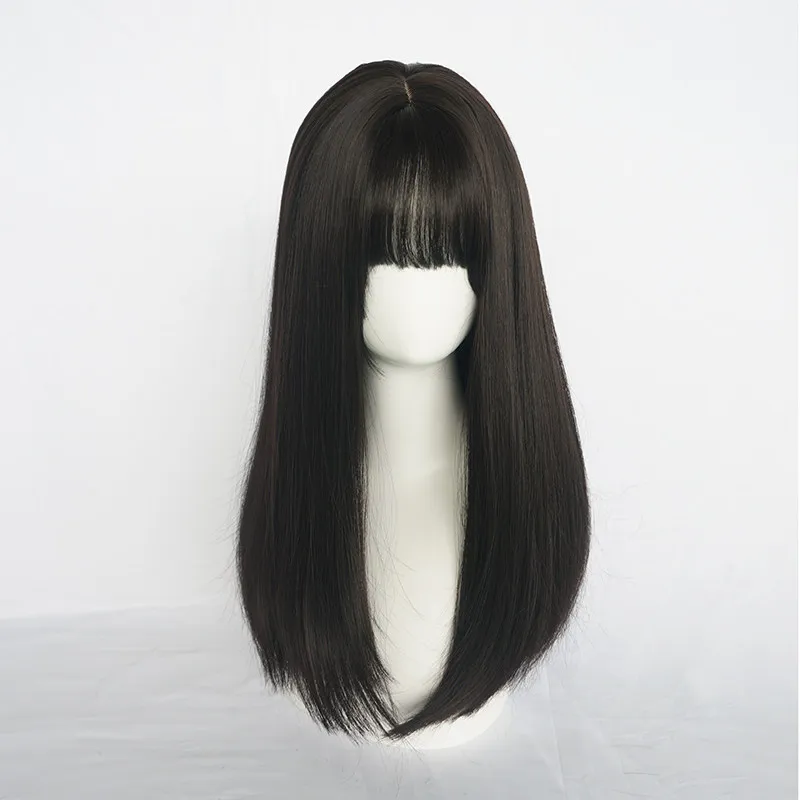 Internet celebrity wig female black long straight hair collarbone hair a knife flat black cute natural modified round face whole
Internet celebrity wig female black long straight hair collarbone hair a knife flat black cute natural modified round face whole