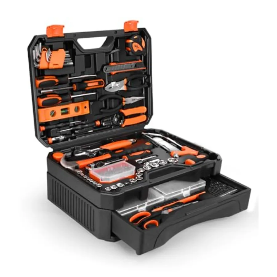 328-Piece Tool Set - Tool Kit Toolbox Storage Case with Drawer, General Household Hand Tool Kit Perfect for Home and DIY Repair
328-Piece Tool Set - Tool Kit Toolbox Storage Case with Drawer, General Household Hand Tool Kit Perfect for Home and DIY Repair