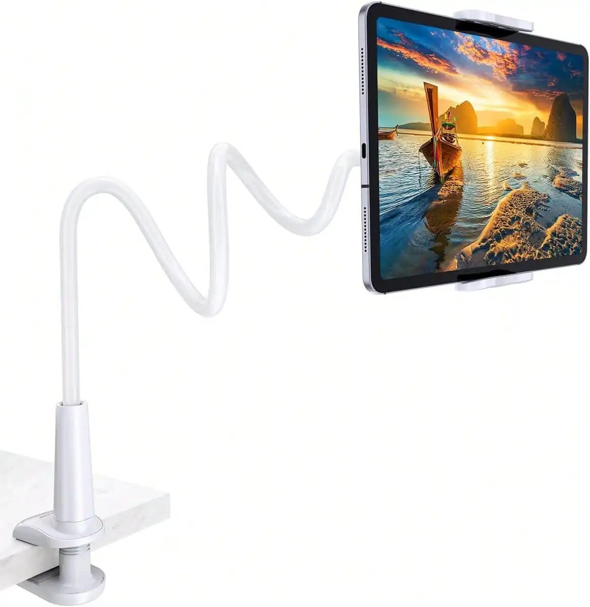 Adjustable Lazy Holder Gooseneck Tablet Holder Stand For Bed Flexible Arm Tablets Mount Clamp On Table Compatible With IPad Air Mini| Galaxy Tabs| Kindle Fire| Switch Or Other 4.7-10.5" Devices Birthday Gift Spring
Adjustable Lazy Holder Gooseneck Tablet Holder Stand For Bed Flexible Arm Tablets Mount Clamp On Table Compatible With IPad Air Mini| Galaxy Tabs| Kindle Fire| Switch Or Other 4.7-10.5" Devices Birthday Gift Spring