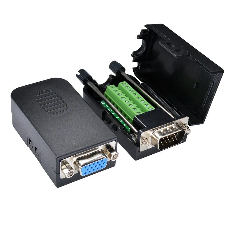 Weld-free head Male to Female Joint Display db15 3-row 15-pin terminal with housing
Weld-free head Male to Female Joint Display db15 3-row 15-pin terminal with housing
