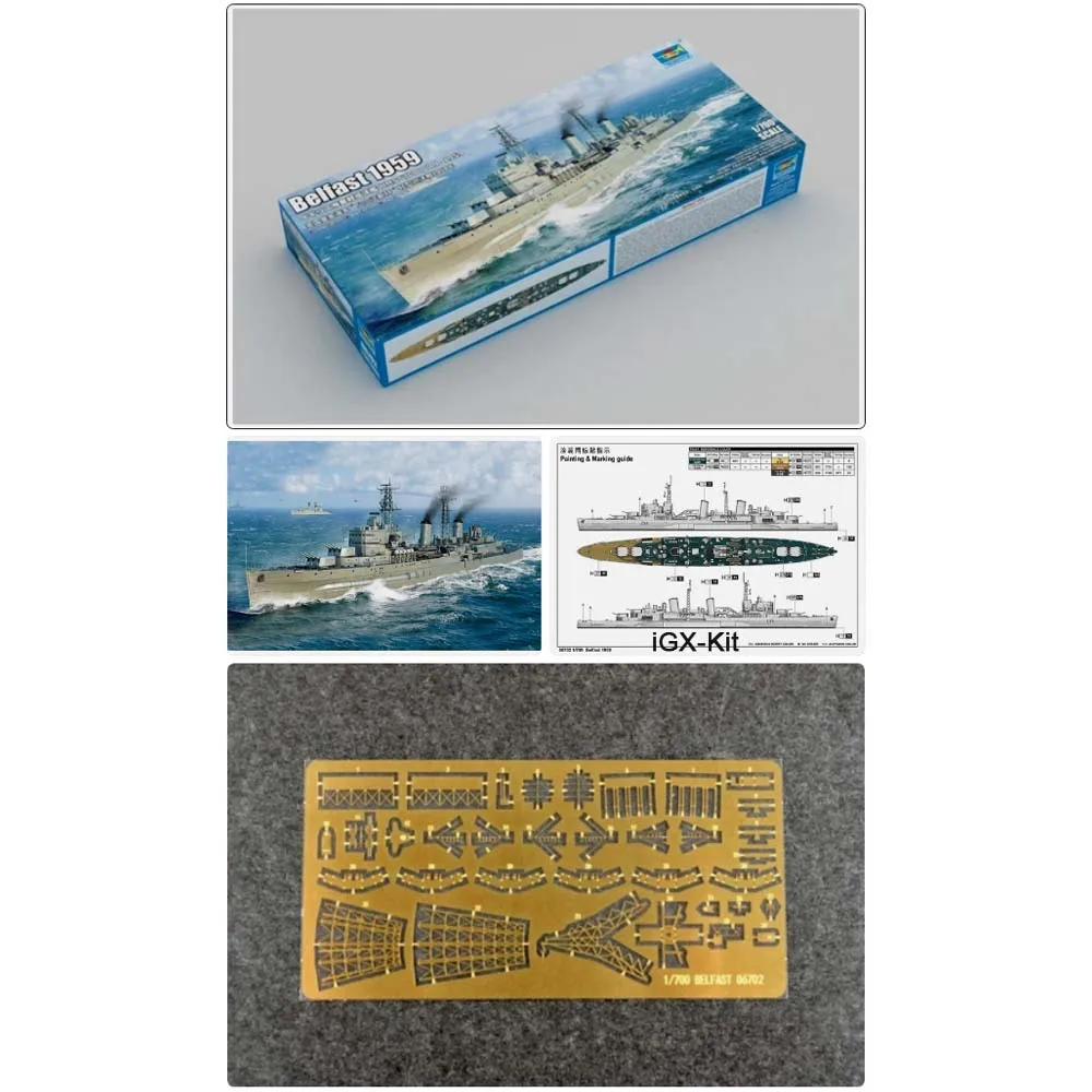 Trumpeter 06702 1/700 Scale HMS Belfast 1959 Cruiser Light Ship Hobby Assembly Plastic Model Building Kit
Trumpeter 06702 1/700 Scale HMS Belfast 1959 Cruiser Light Ship Hobby Assembly Plastic Model Building Kit