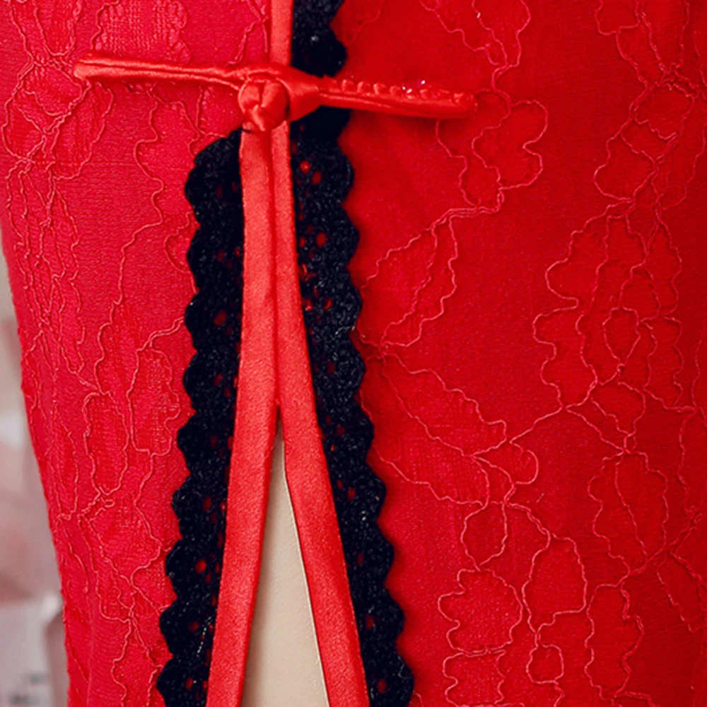 Lace Cheongsam Summer Fairy Skirt Retro Modified Qipao Chinese Wedding Dress Handmade Button Elegant Vintage Midi Dresses A30
Lace Cheongsam Summer Fairy Skirt Retro Modified Qipao Chinese Wedding Dress Handmade Button Elegant Vintage Midi Dresses A30