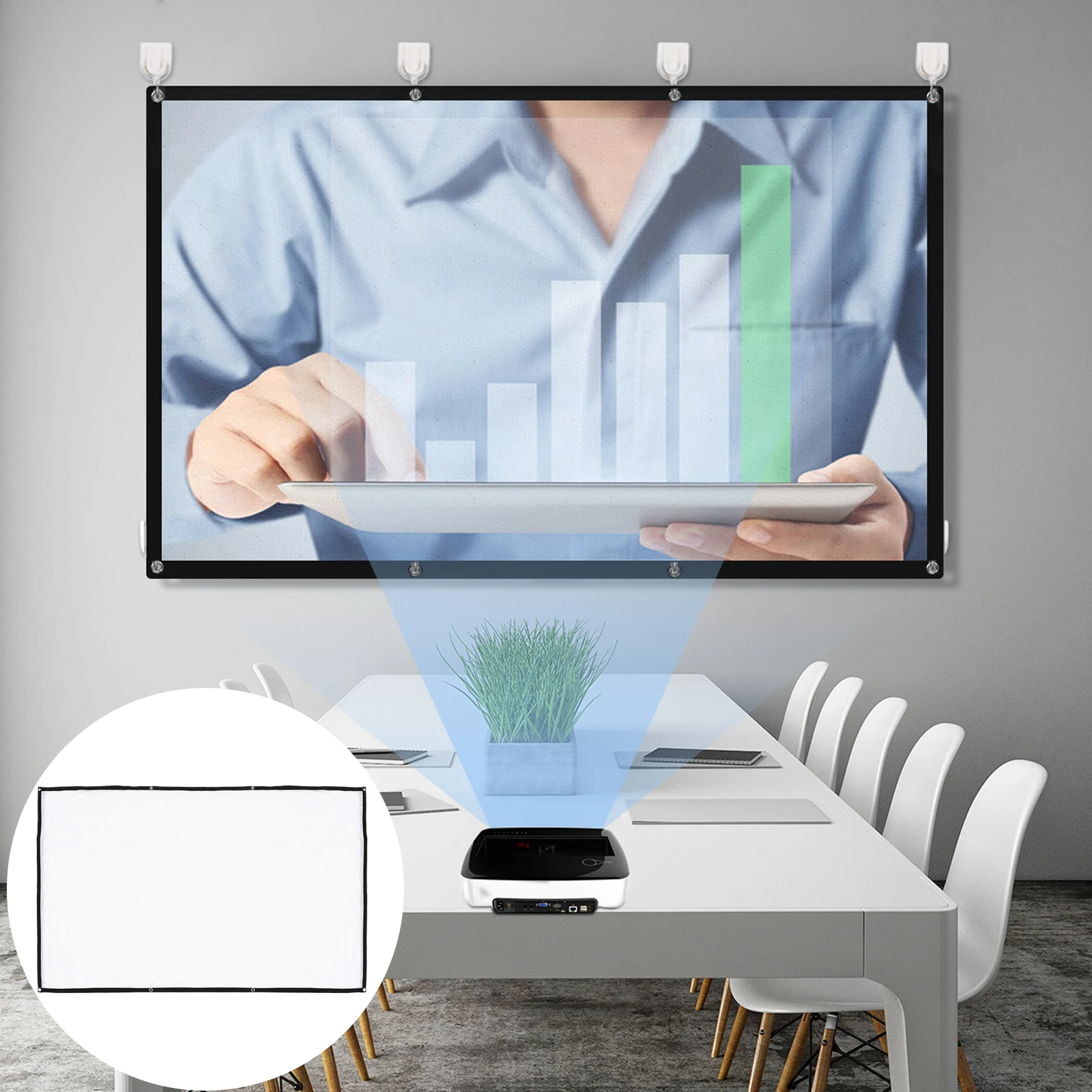 Portable Projector Screen Polyester Cloth Foldable Outdoor Gaming Conference Lightweight Easy Install High
Portable Projector Screen Polyester Cloth Foldable Outdoor Gaming Conference Lightweight Easy Install High